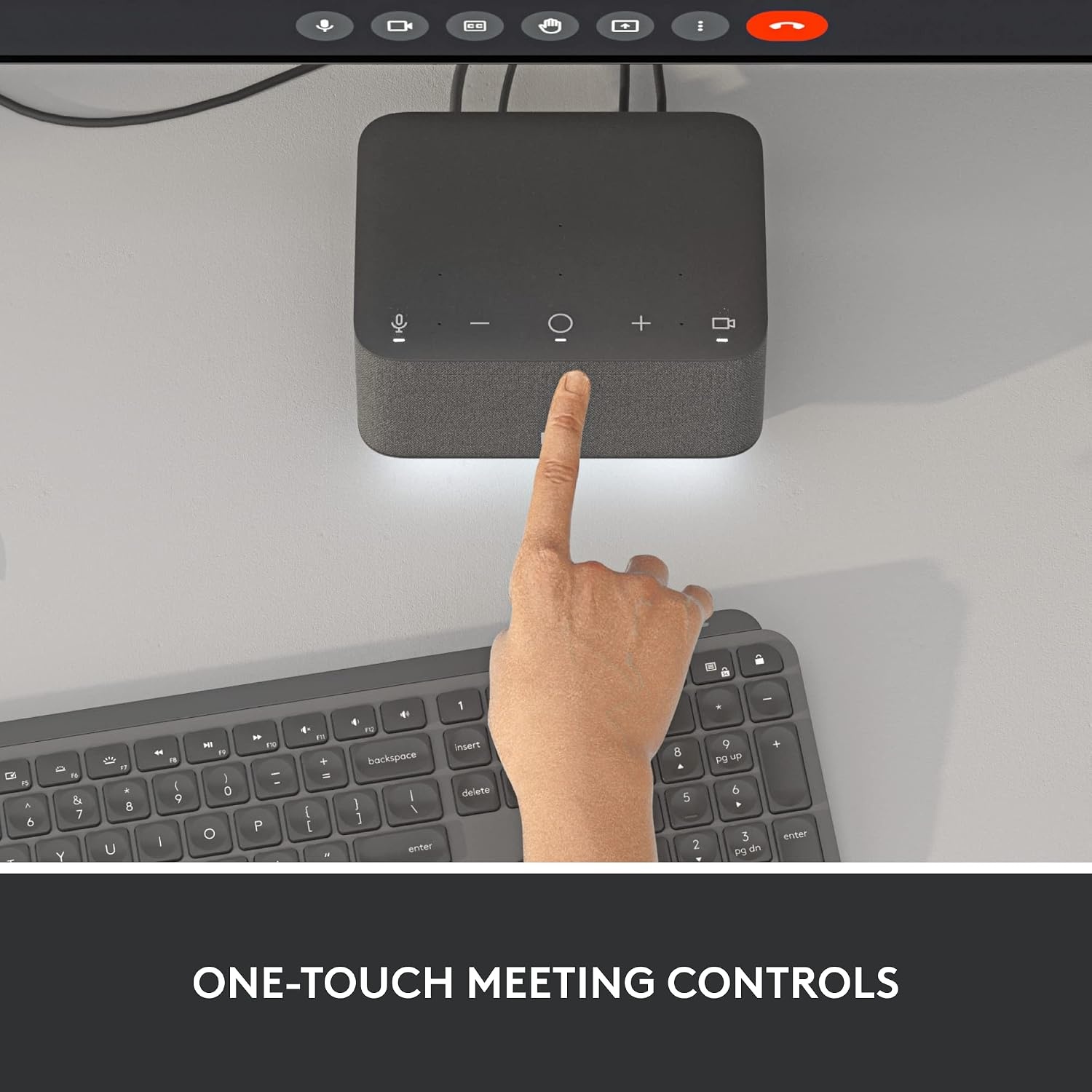 image:imageLogitech Logi Dock AllinOne USB C Laptop Docking Station Speakerphone Noise Canceling Mics Bluetooth HDMI for WindowsmacOS Certified for Zoom Google Meet Google Voice WhiteGraphite