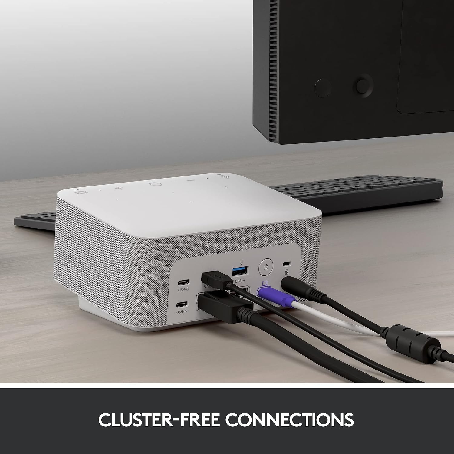image:imageLogitech Logi Dock AllinOne USB C Laptop Docking Station Speakerphone Noise Canceling Mics Bluetooth HDMI for WindowsmacOS Certified for Zoom Google Meet Google Voice WhiteWhite