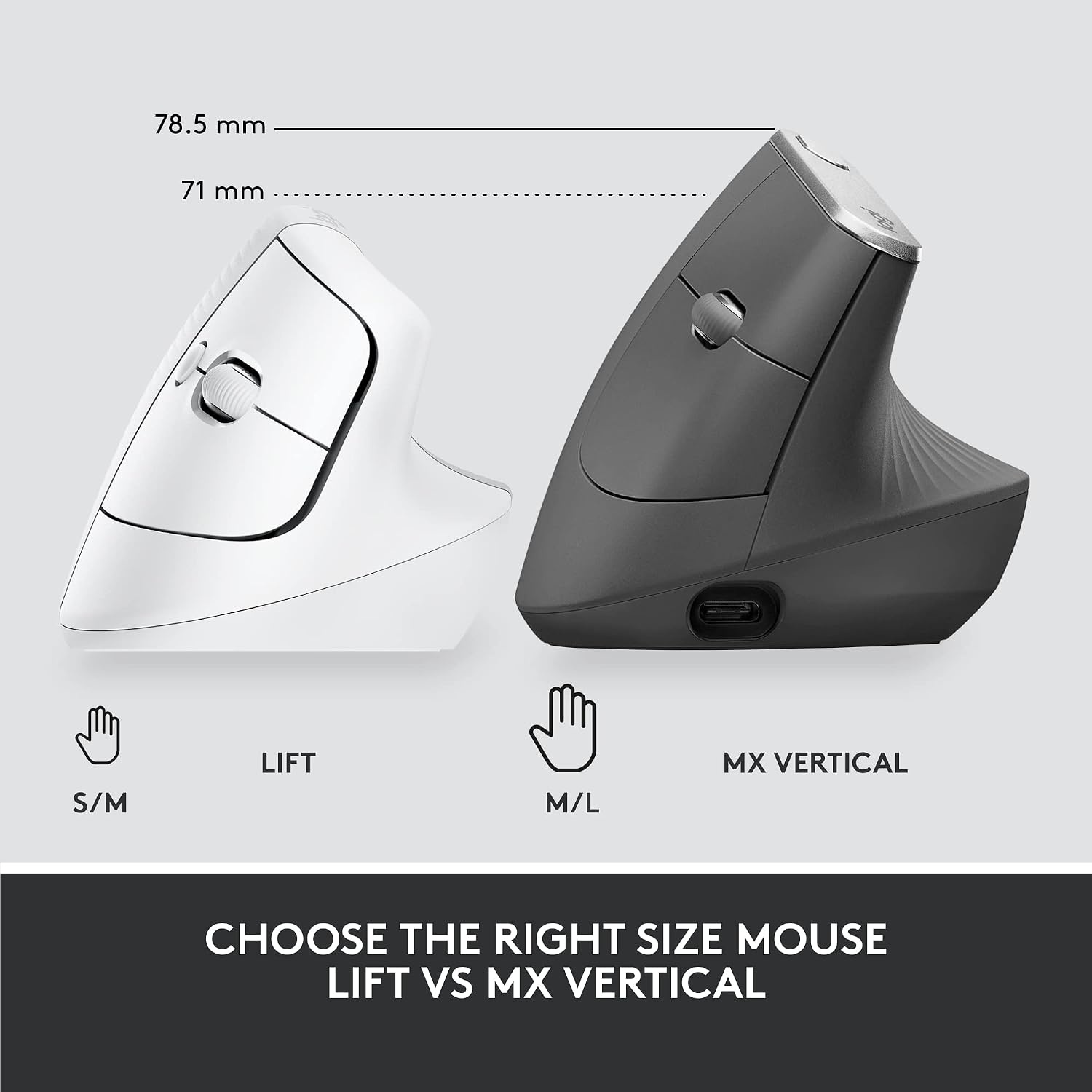 image:imageLogitech Lift for Business Vertical Ergonomic Mouse Wireless Bluetooth or Secured Logi Bolt USB Quiet clicks Globally Certified WindowsMacChromeLinux Off WhiteOff White