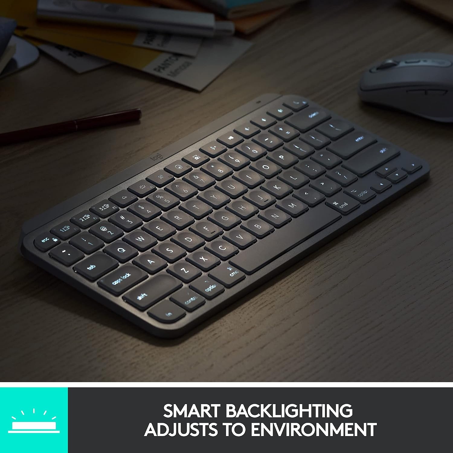 image:imageLogitech MX Keys Mini Wireless Illuminated Keyboard for Business Compact Logi Bolt Technology Backlit Rechargeable Globally Certified WindowsMacChromeLinux Graphite