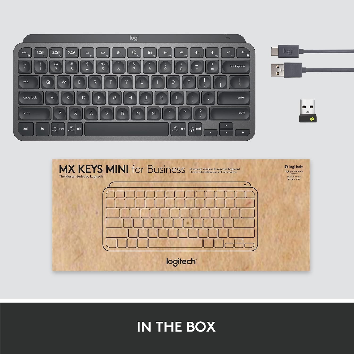 image:imageLogitech MX Keys Mini Wireless Illuminated Keyboard for Business Compact Logi Bolt Technology Backlit Rechargeable Globally Certified WindowsMacChromeLinux Graphite