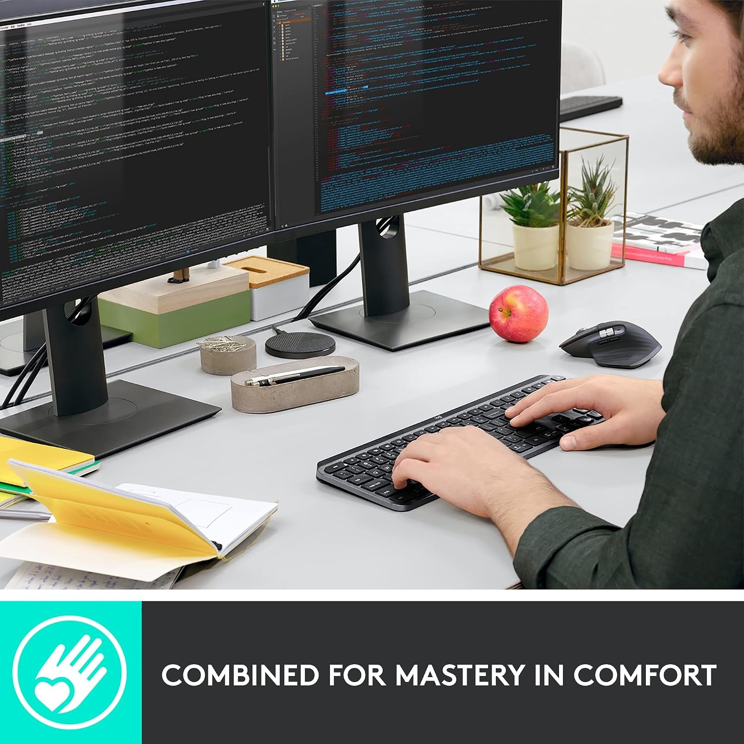 image:imageLogitech MX Keys amp MX Master 3 Mouse for Business Combo Wireless Ergonomic Secured Logi Bolt Technology Bluetooth Globally Certified WindowsMacChromeLinux Graphite