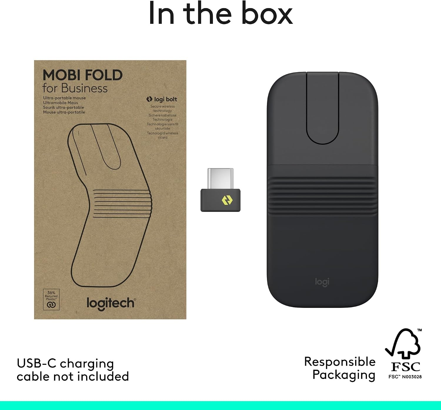 image:imageLogitech Mobi Fold for Business Foldable Wireless Mouse Graphite