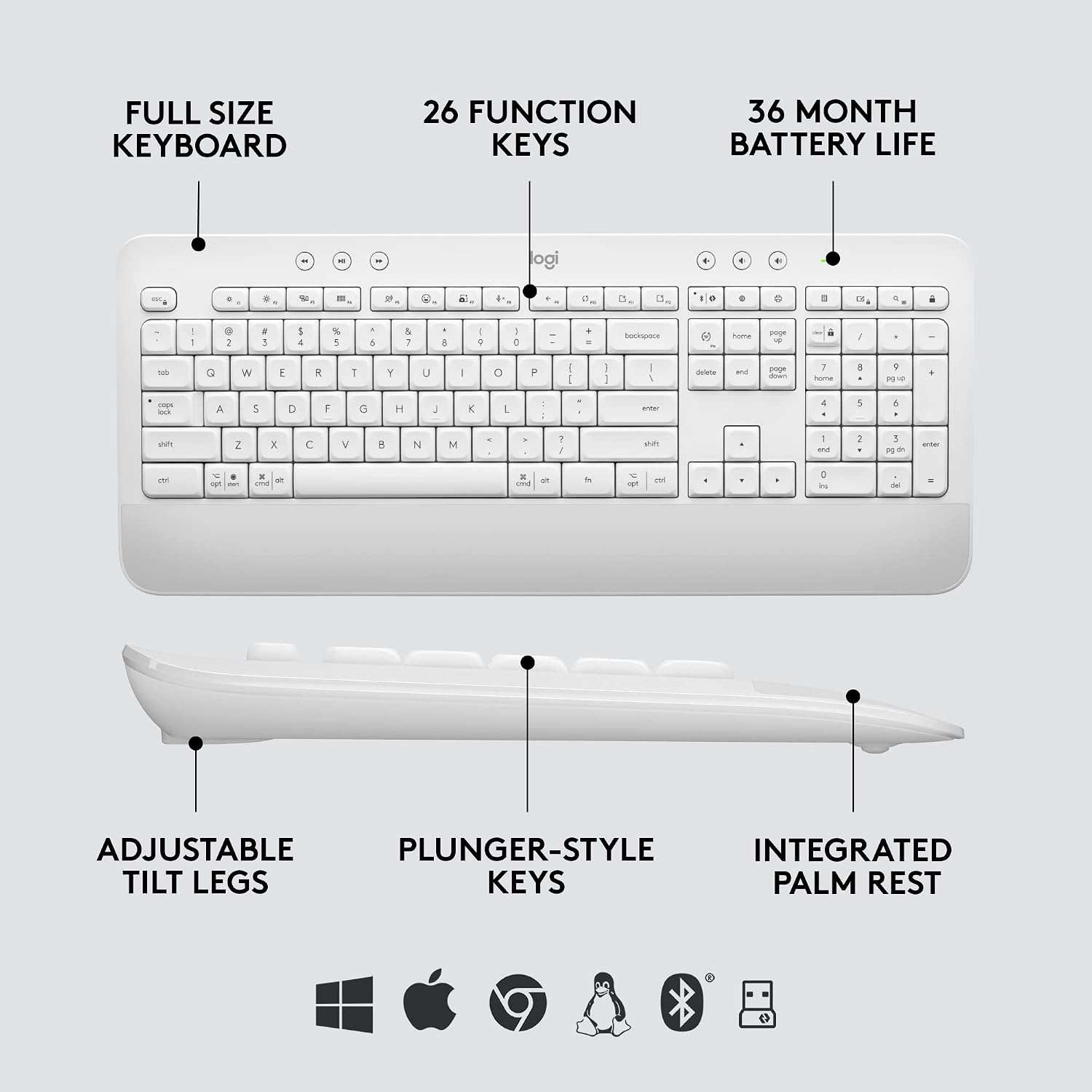 image:imageLogitech Signature MK650 Combo for Business Keyboard and Mouse OffWhiteOff White