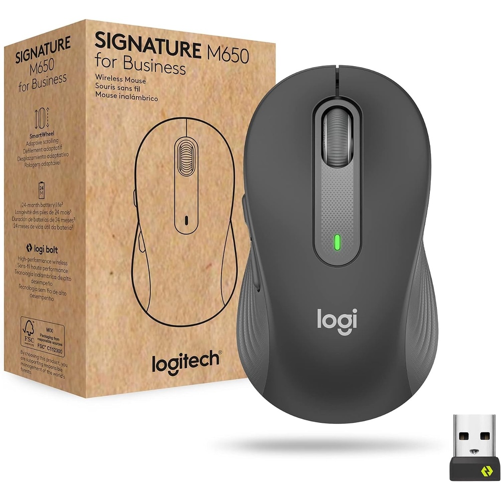 image:imageLogitech Signature M650 for Business Wireless Mouse Small  GraphiteMedium