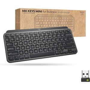 Logitech MX Keys Mini Wireless Illuminated Keyboard for Business, Compact, Logi Bolt Technology, Backlit, Rechargeable, Globally Certified, Windows/Mac/Chrome/Linux – Graphite