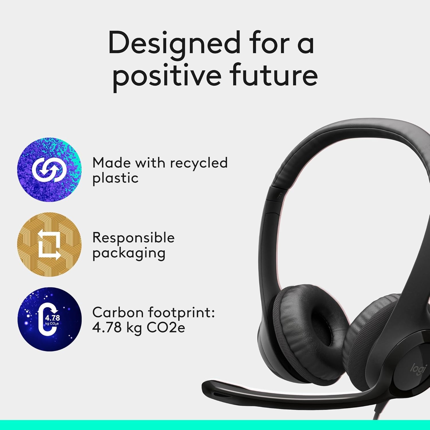 image:imageLogitech H390 Wired Headset PCLaptop Stereo Headphones USBA BlackBlack