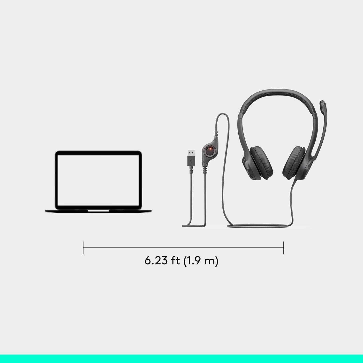 image:imageLogitech H390 Wired Headset PCLaptop Stereo Headphones USBA BlackBlack