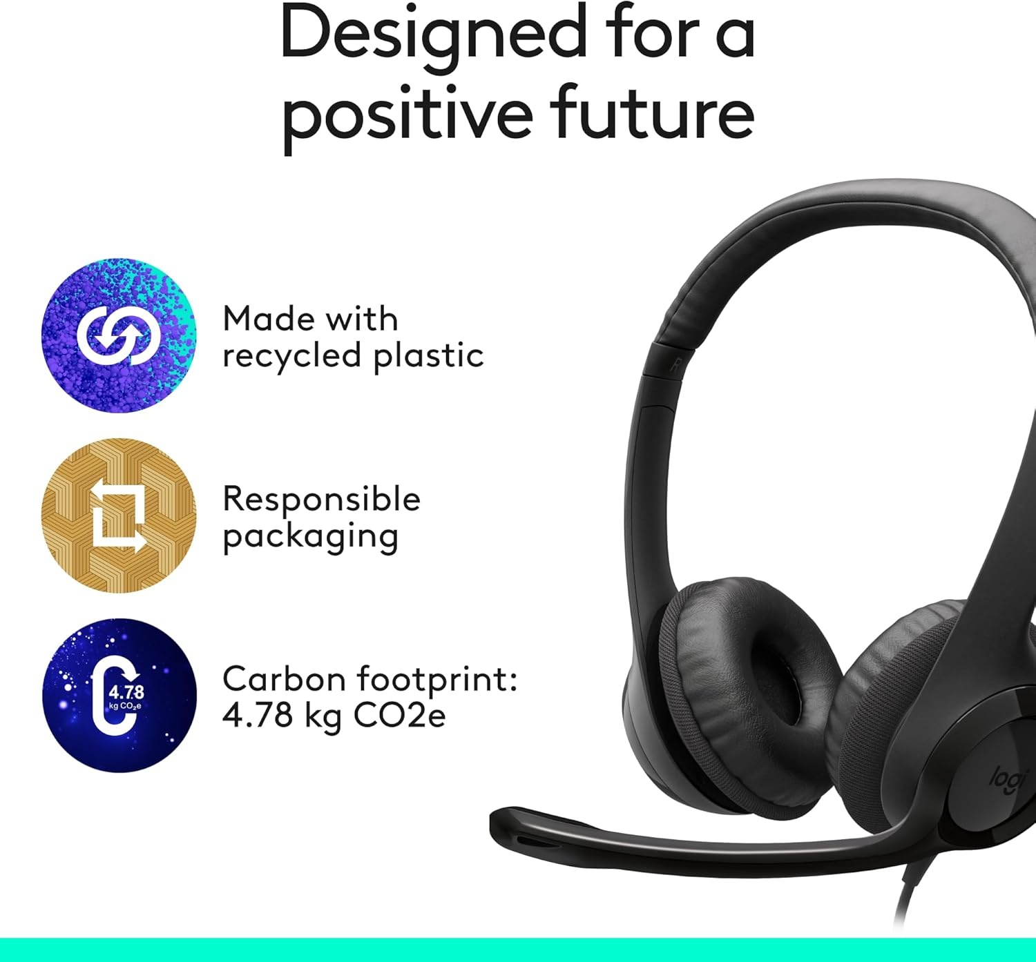 image:imageLogitech H390 Wired Headset PCLaptop Stereo Headphones USBA BlackGraphite