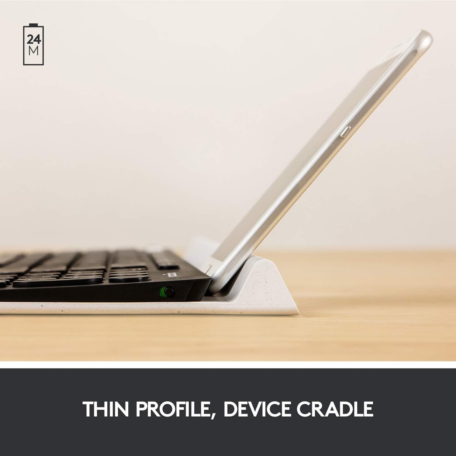 image:imageLogitech K780 MultiDevice Wireless Keyboard with Builtin Cradle Speckles130