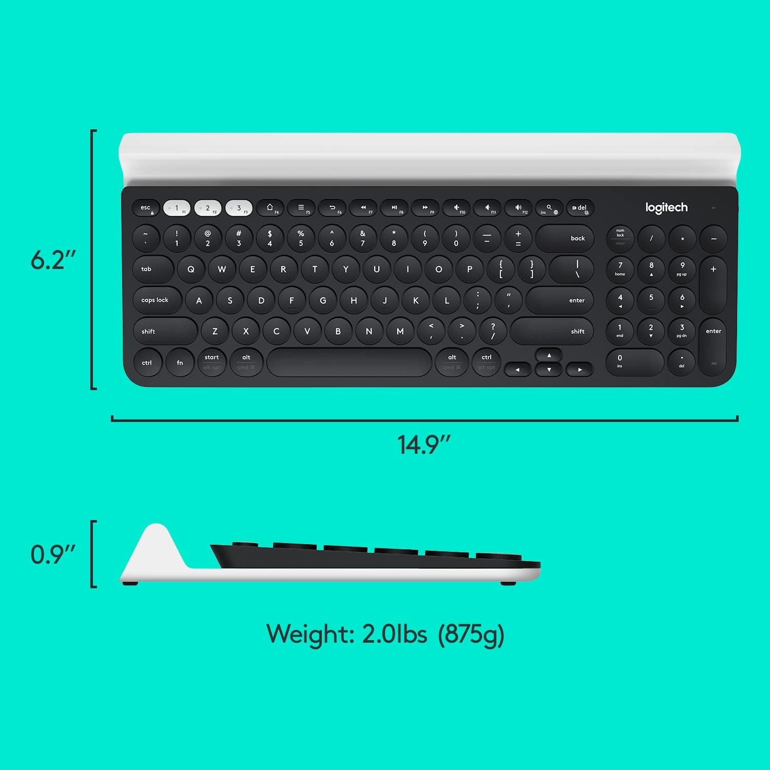 image:imageLogitech K780 MultiDevice Wireless Keyboard with Builtin Cradle Speckles130