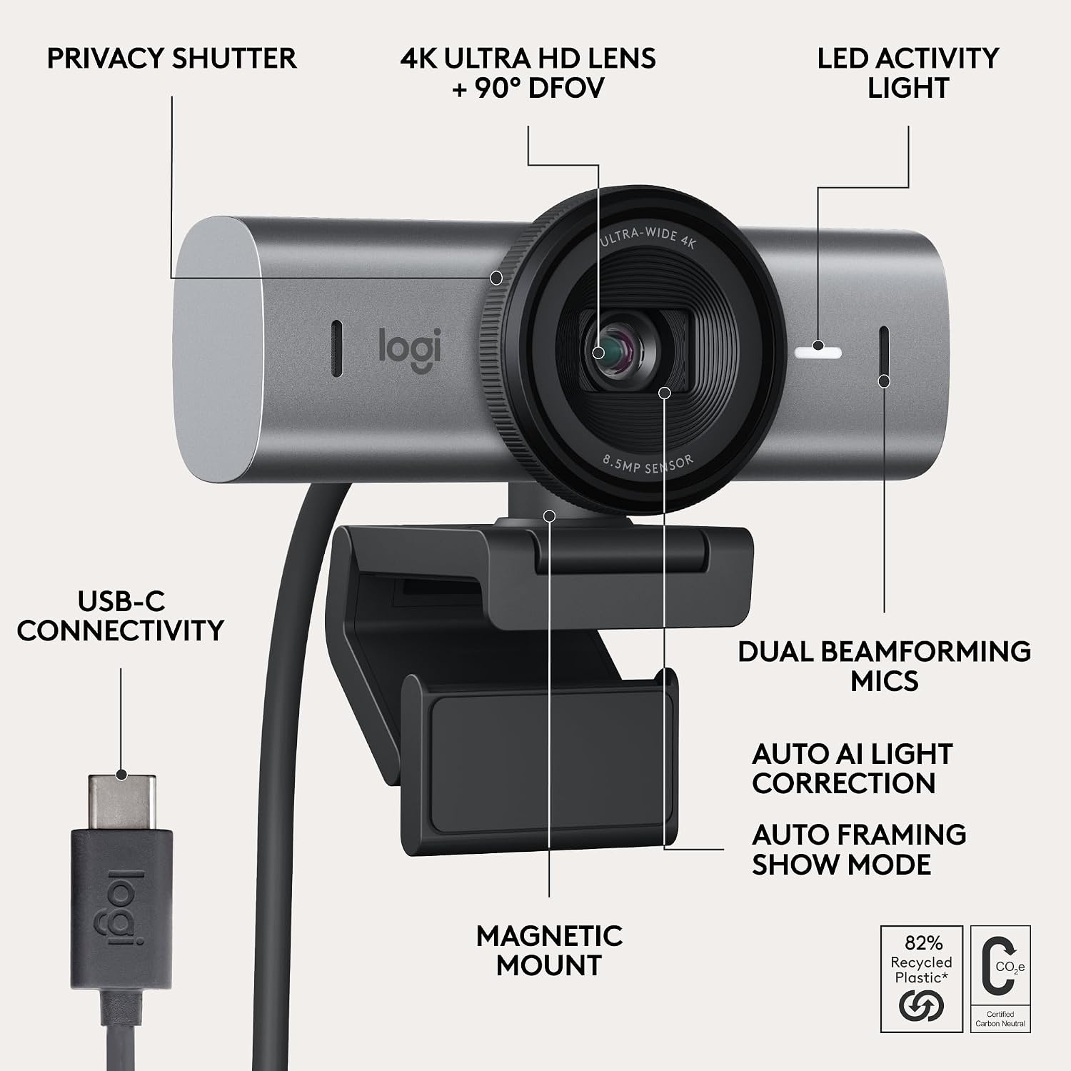 image:imageLogitech MX Brio 705 for Business 4K Webcam Graphite