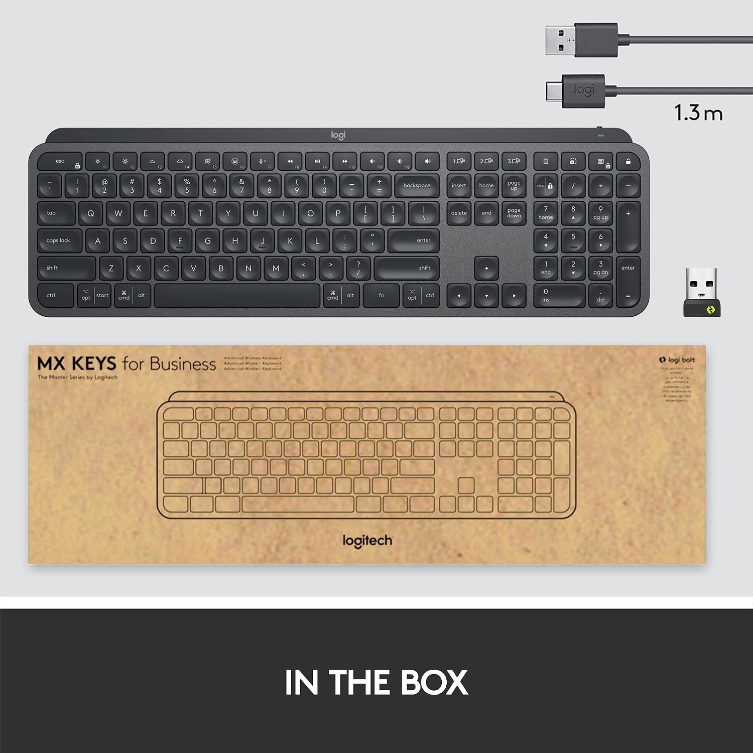 image:imageLogitech MX Keys for Business Wireless Illuminated Keyboard Graphite