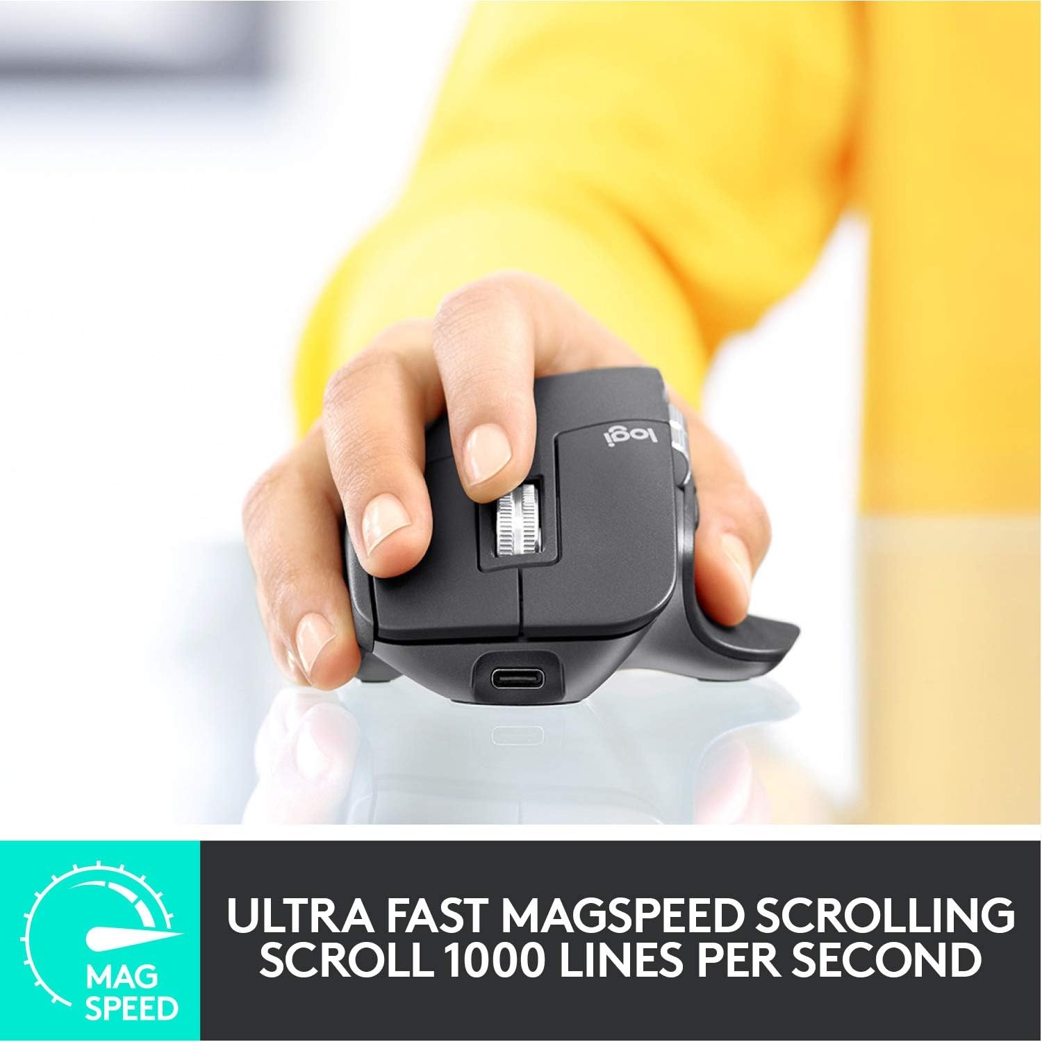 image:imageLogitech MX Master 3 for Business Wireless Mouse Logi Bolt Technology Bluetooth MagSpeed Scrolling Ergonomic Rechargeable Globally Certified PCMacLinux GraphiteGraphite