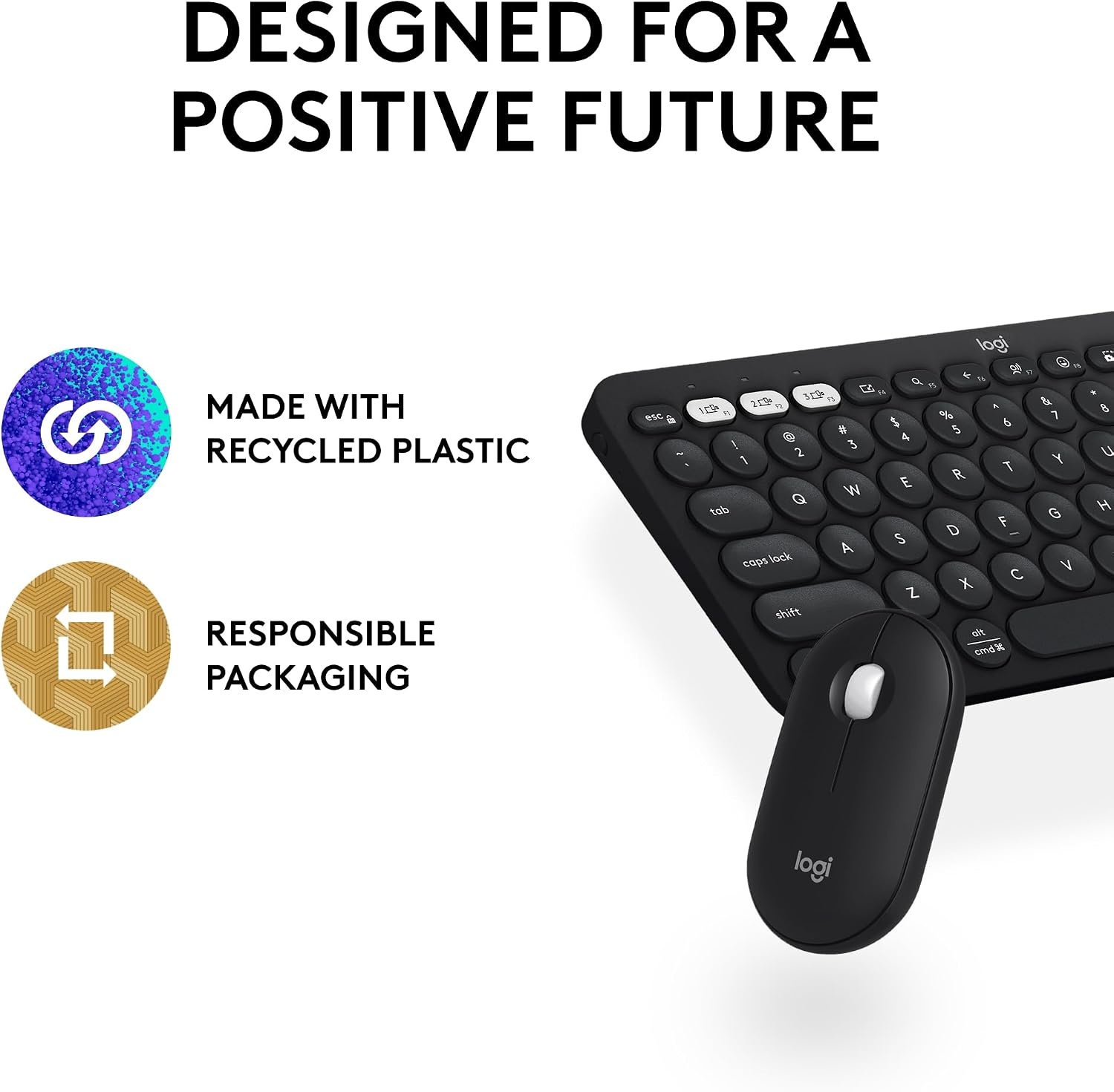 image:imageLogitech Pebble Keys 2 K380s Wireless Bluetooth Keyboard Tonal WhiteBlack