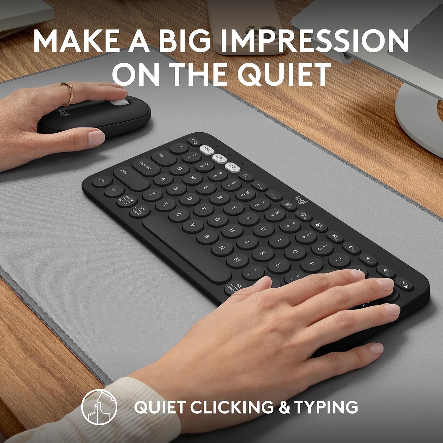 image:imageLogitech Pebble Keys 2 K380s Wireless Bluetooth Keyboard Tonal WhiteBlack