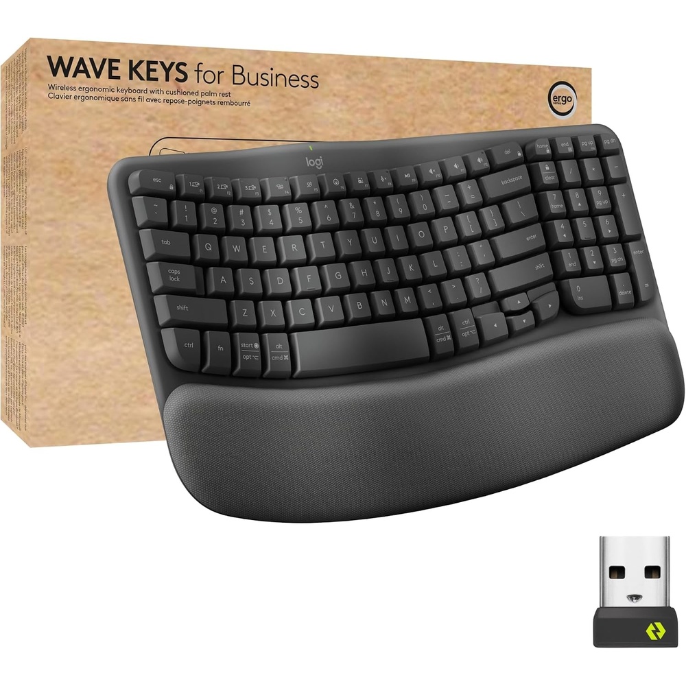 image:imageLogitech Wave Keys for Business Ergonomic Keyboard  Graphite