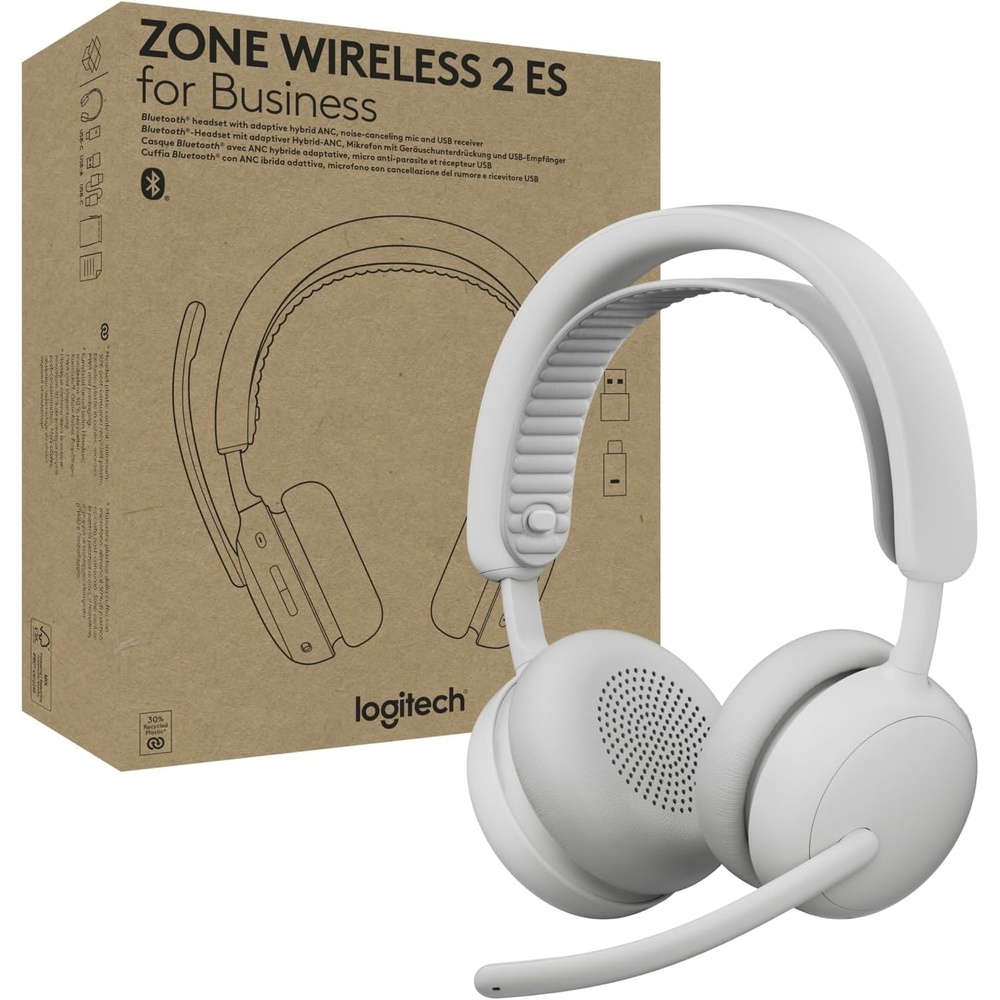 image:imageLogitech Zone Wireless 2 for Business Premium Headset  TeamsOff White