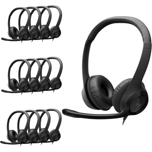 Logitech H390 Wired Headset PC/Laptop Stereo Headphones, USB-A, Black(Black (Pack of 12))