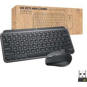 Logitech MX Keys Mini Combo for Business, Compact, Wireless Keyboard & Mouse, Logi Bolt Technology, Bluetooth, Certified Windows/Mac/Chrome/Linux – Graphite