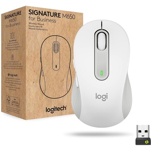Logitech Signature M650 for Business Wireless Mouse, for Small to Medium Sized Hands, Logi Bolt, Bluetooth, SmartWheel – Off White