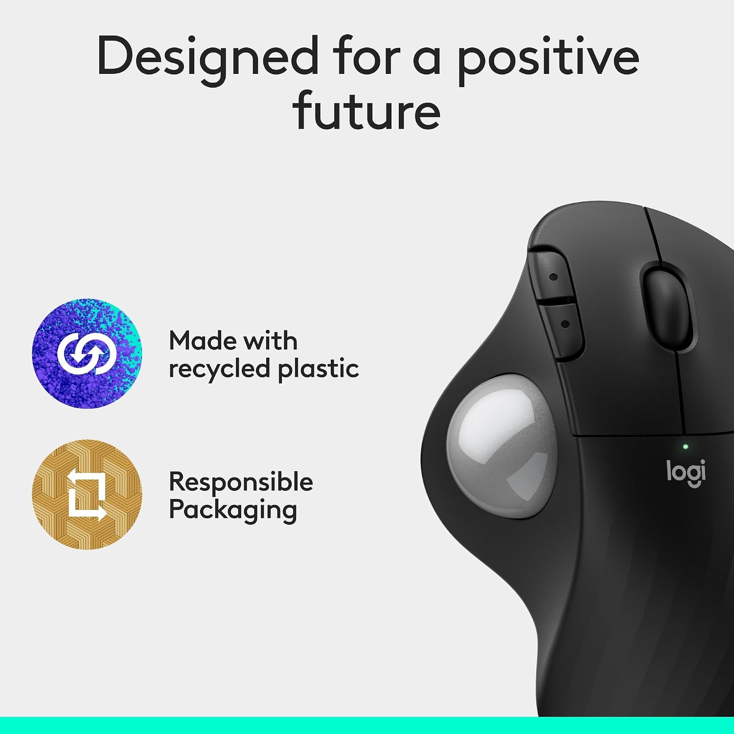 image:imageLogitech Ergo M575S Wireless Trackball Mouse OffWhite Silver BallBlack Silver Ball