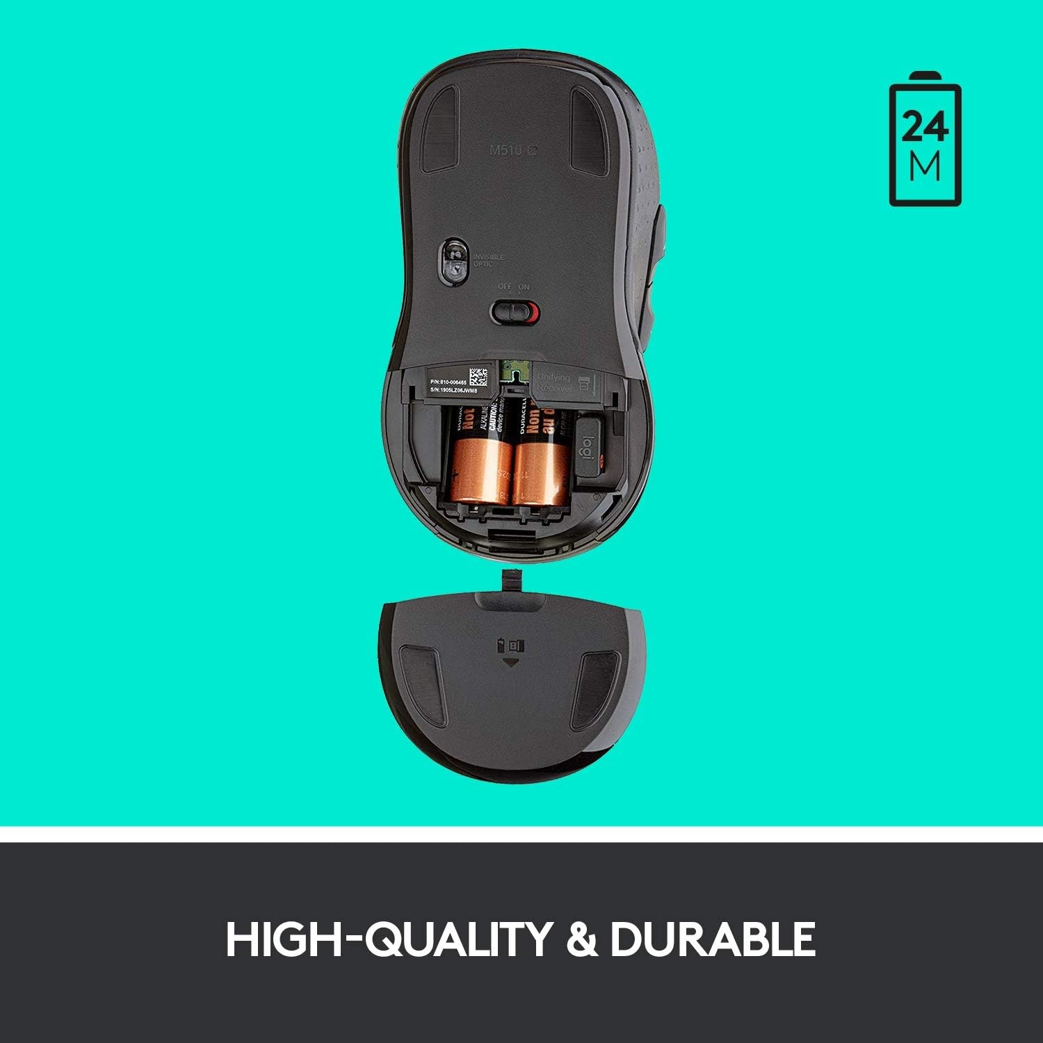 image:imageLogitech M510 Full Size Ambidextrous 24 GHz Wireless MouseOne Size