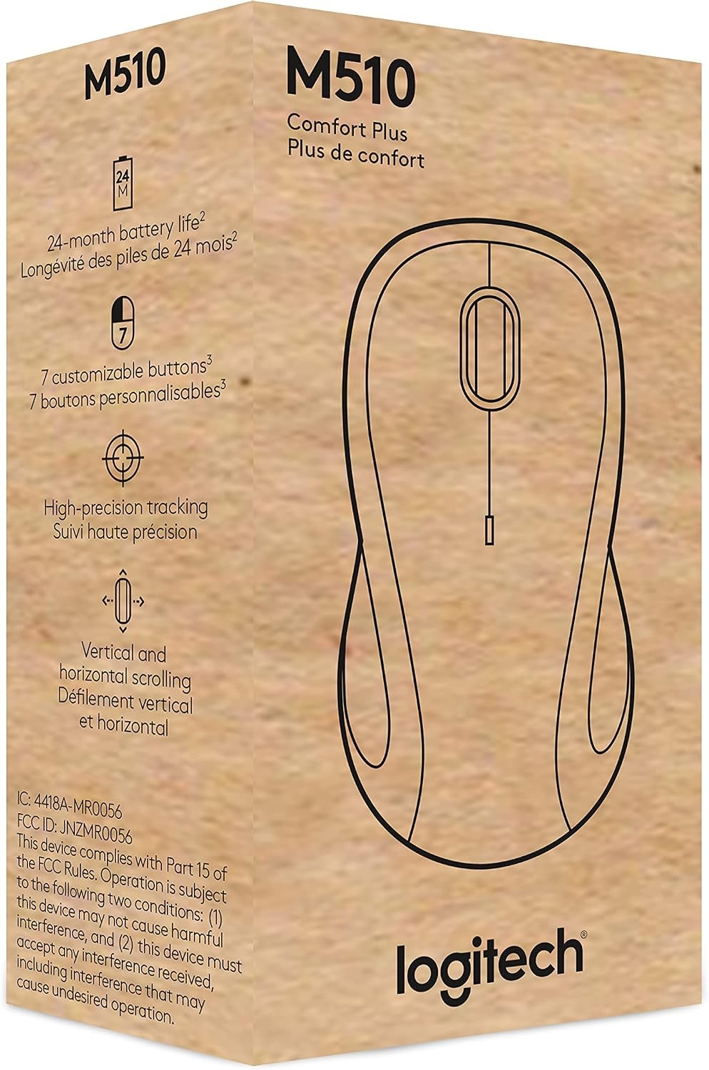 image:imageLogitech M510 Full Size Ambidextrous 24 GHz Wireless MouseOne Size