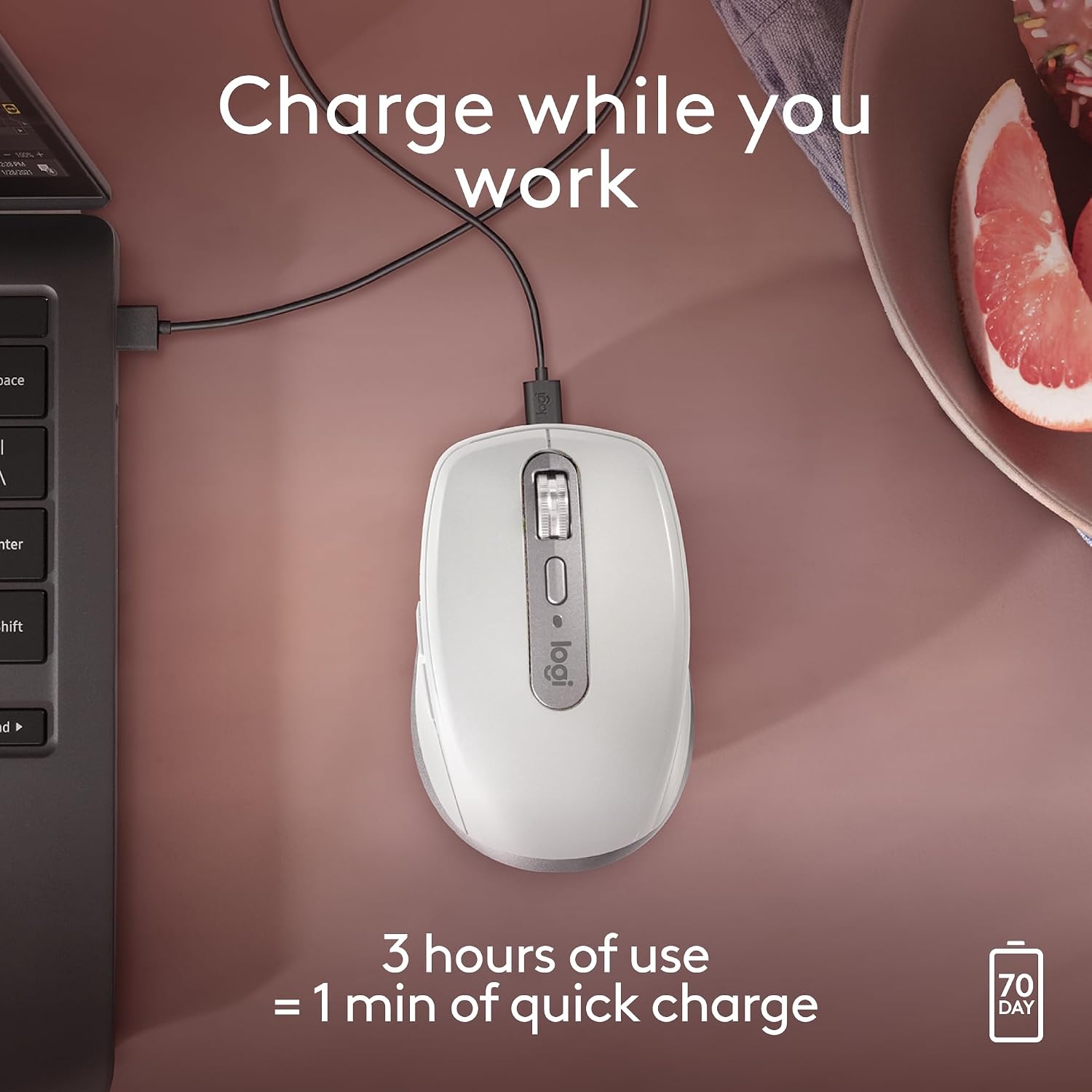 image:imageLogitech MX Anywhere 3S Mac Compact Wireless Mouse 8K DPI Pale GreyPale Grey