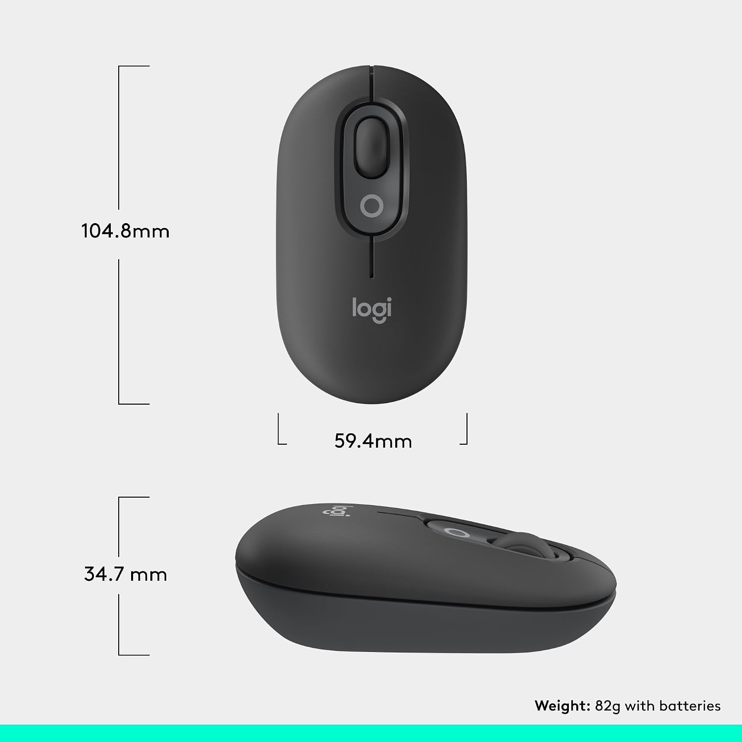 image:imageLogitech POP Mouse Compact and Portable Wireless Bluetooth Mouse CosmosGraphite