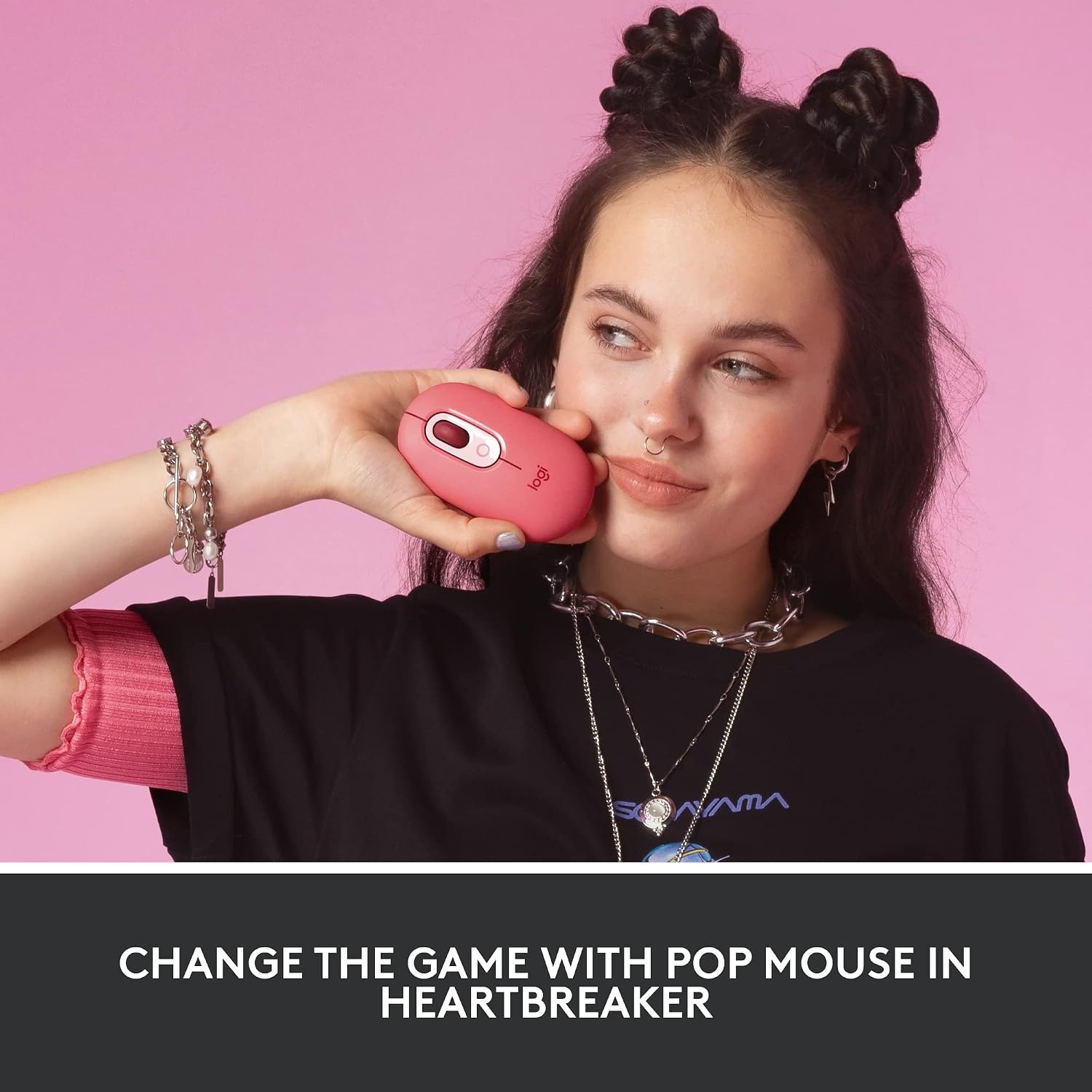 image:imageLogitech POP Mouse Compact and Portable Wireless Bluetooth Mouse CosmosHeartbreaker Rose