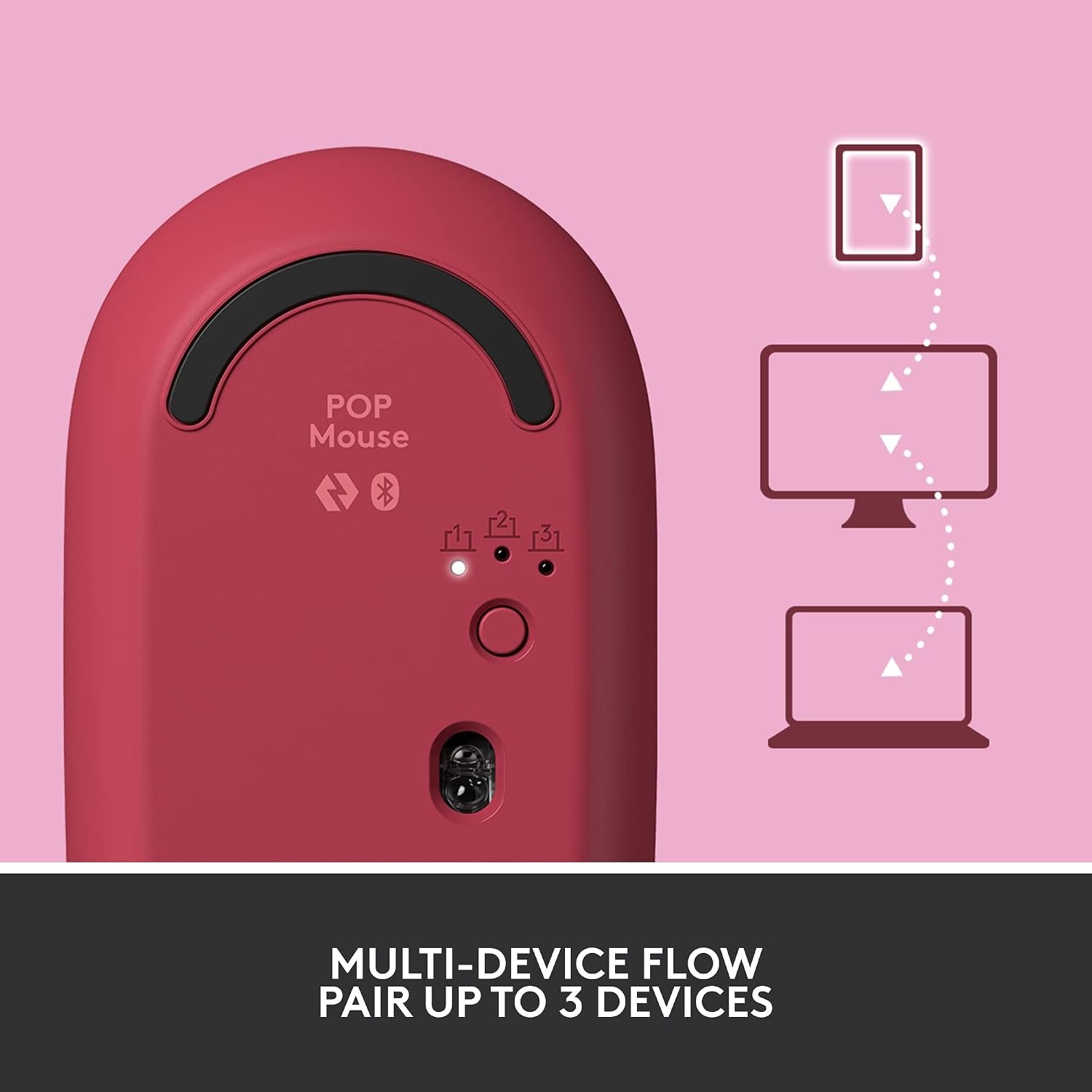 image:imageLogitech POP Mouse Compact and Portable Wireless Bluetooth Mouse CosmosHeartbreaker Rose