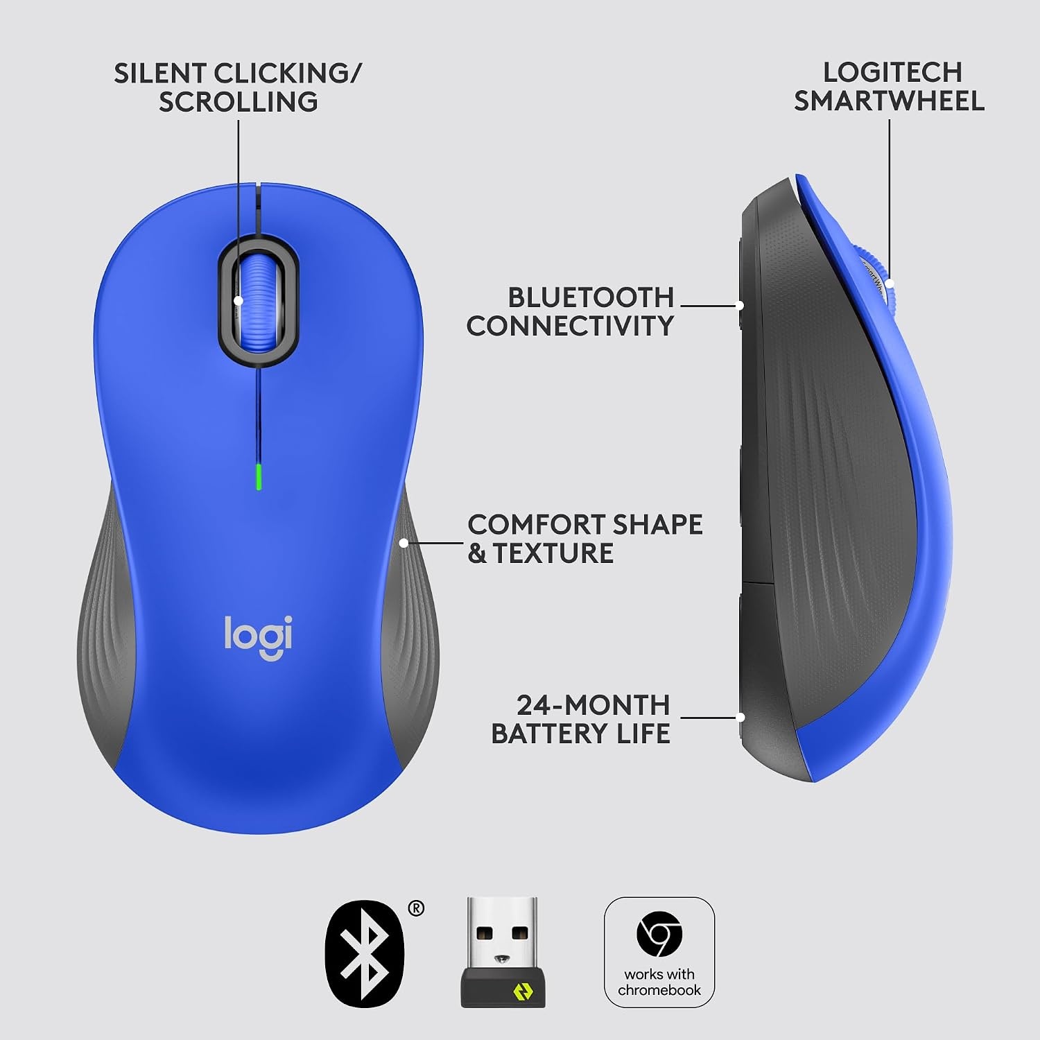 image:imageLogitech Signature M550 L Full Size Wireless Mouse Large Sized BlueBlue