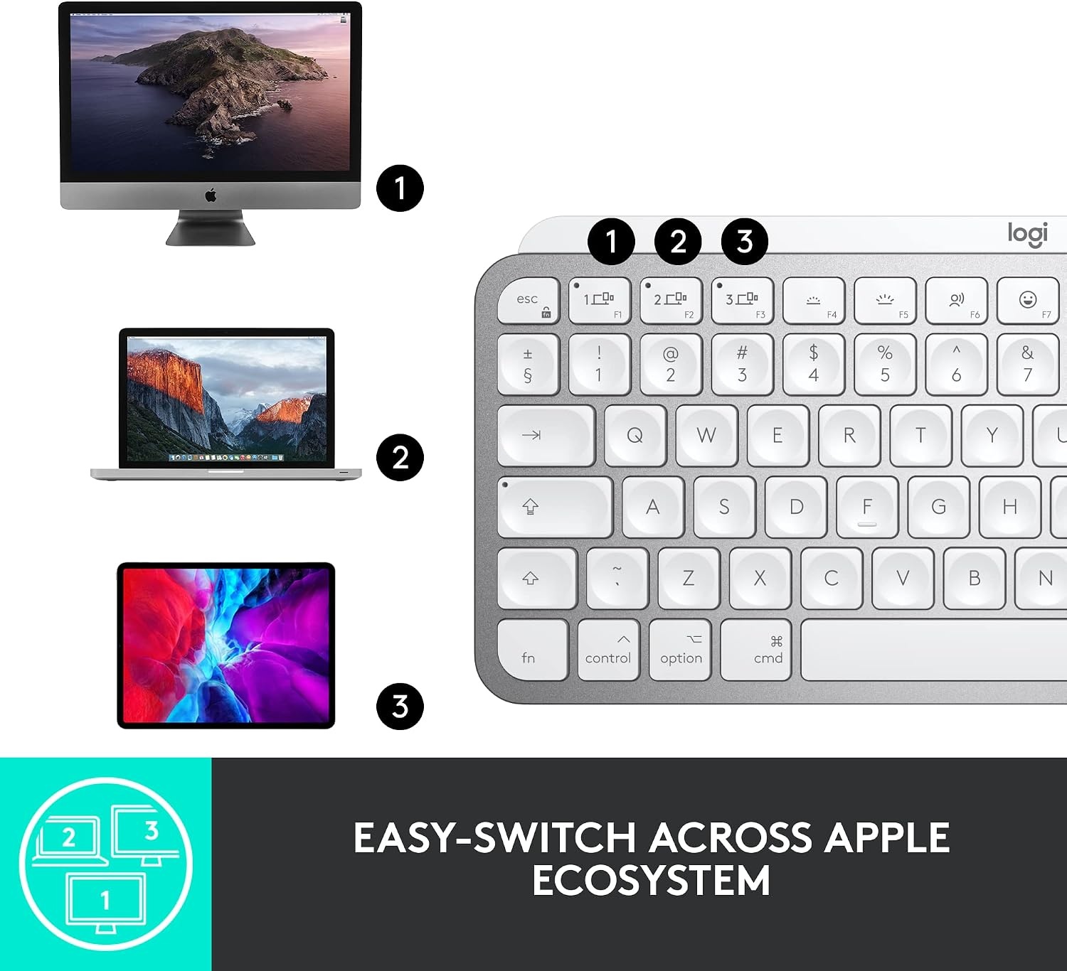 image:imageLogitech MX Keys Mini for Mac Minimalist Wireless Keyboard Pale GreyPale Grey