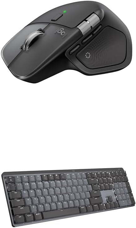 image:imageLogitech MX Master 4 for Mac Ergonomic Bluetooth Mouse with Advanced Performance Haptic Feedback UltraFast Scrolling USBC Charging MacOS iPadOS Windows White SilverSpace Black