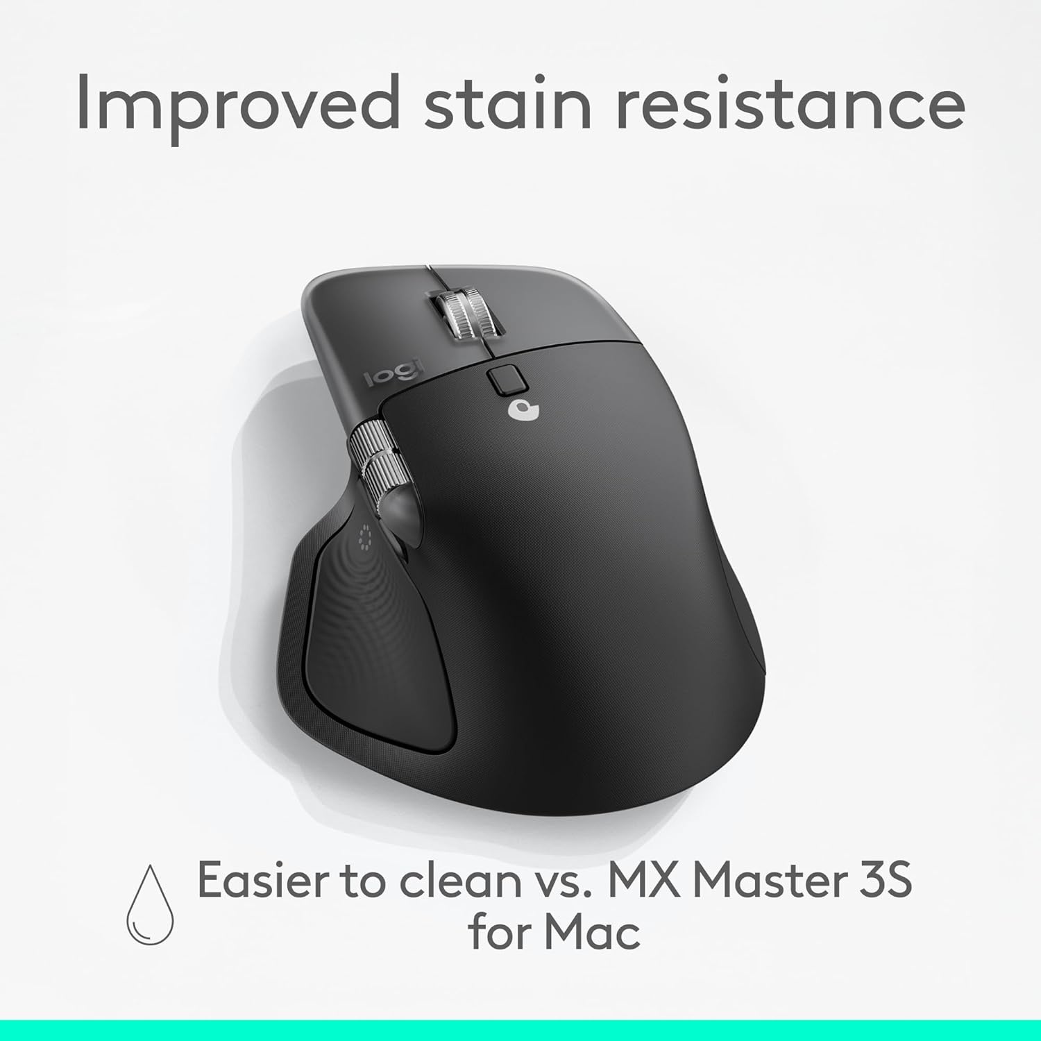 image:imageLogitech MX Master 4 for Mac Ergonomic Bluetooth Mouse with Advanced Performance Haptic Feedback UltraFast Scrolling USBC Charging MacOS iPadOS Windows White SilverSpace Black