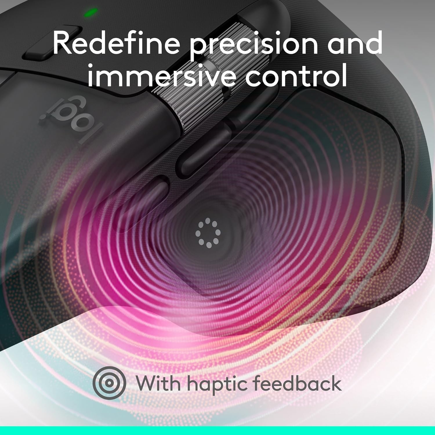 image:imageLogitech MX Master 4 for Mac Ergonomic Bluetooth Mouse with Advanced Performance Haptic Feedback UltraFast Scrolling USBC Charging MacOS iPadOS Windows White SilverSpace Black