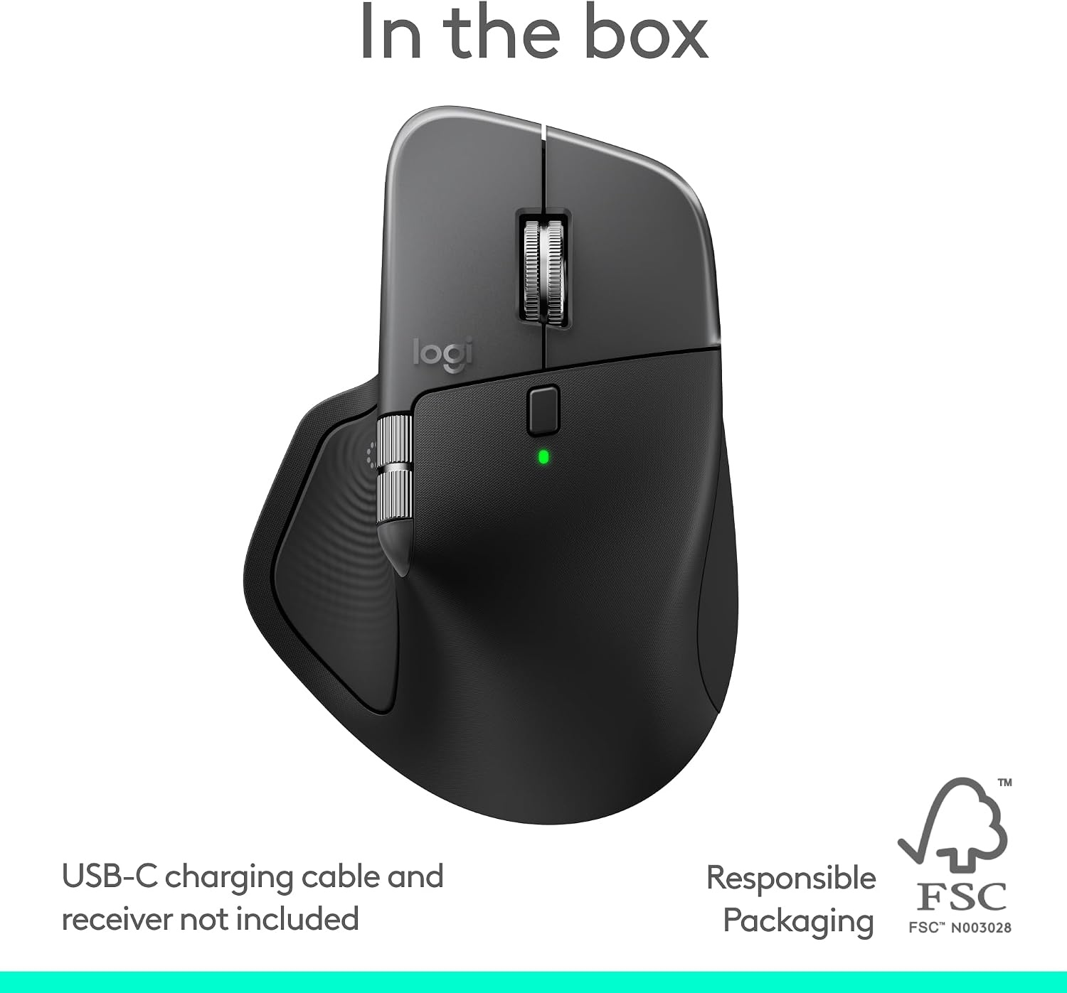 image:imageLogitech MX Master 4 for Mac Ergonomic Bluetooth Mouse with Advanced Performance Haptic Feedback UltraFast Scrolling USBC Charging MacOS iPadOS Windows White SilverSpace Black