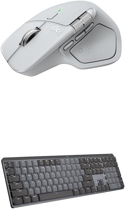 image:imageLogitech MX Master 4 for Mac Ergonomic Bluetooth Mouse with Advanced Performance Haptic Feedback UltraFast Scrolling USBC Charging MacOS iPadOS Windows White SilverWhite Silver