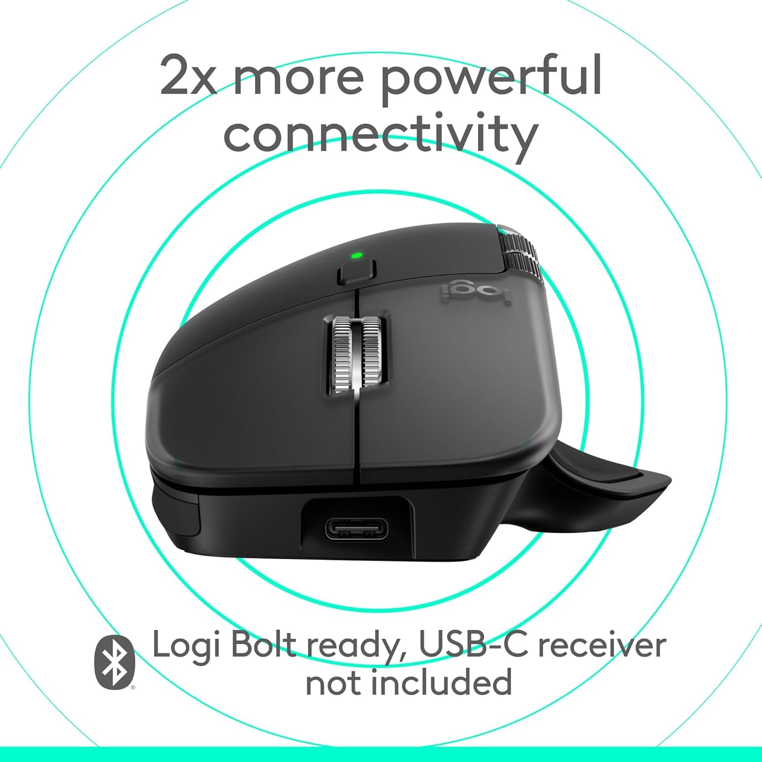 image:imageLogitech MX Master 4 for Mac Ergonomic Bluetooth Mouse with Advanced Performance Haptic Feedback UltraFast Scrolling USBC Charging MacOS iPadOS Windows White SilverSpace Black
