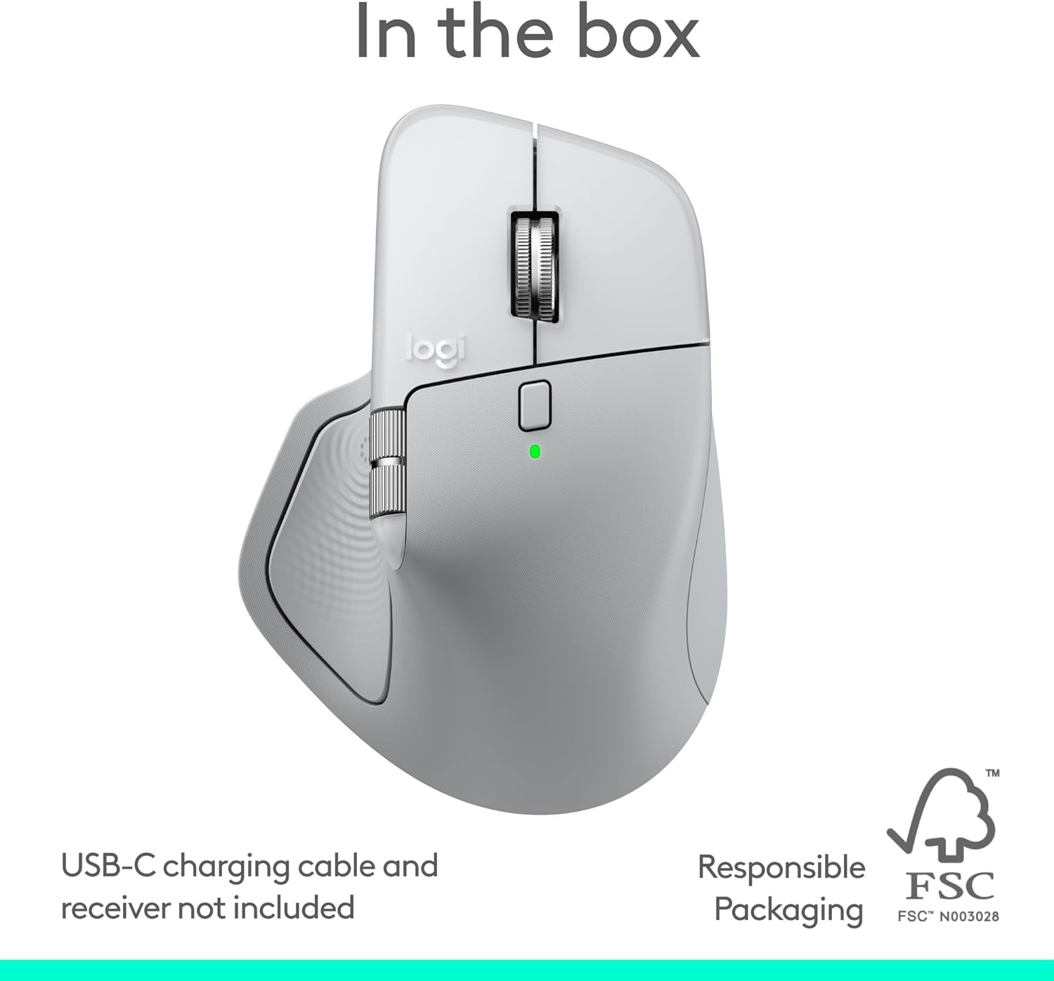 image:imageLogitech MX Master 4 for Mac Ergonomic Bluetooth Mouse with Advanced Performance Haptic Feedback UltraFast Scrolling USBC Charging MacOS iPadOS Windows White SilverWhite Silver