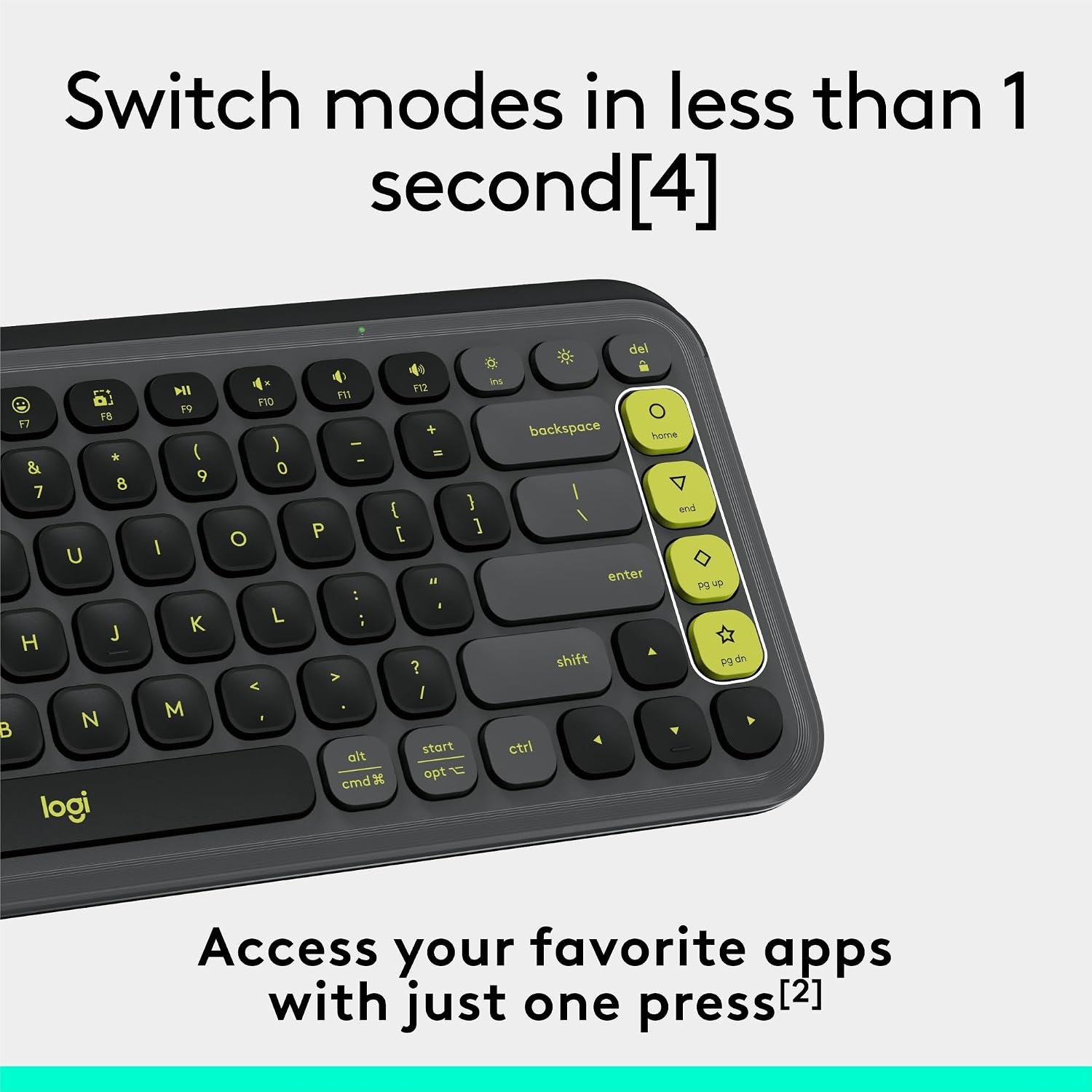 image:imageLogitech POP ICON Wireless Keyboard and Mouse Combo Graphite LimeGraphite Lime