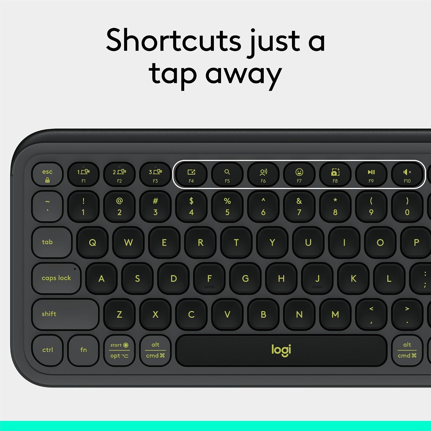 image:imageLogitech POP ICON Wireless Keyboard and Mouse Combo Graphite LimeGraphite Lime