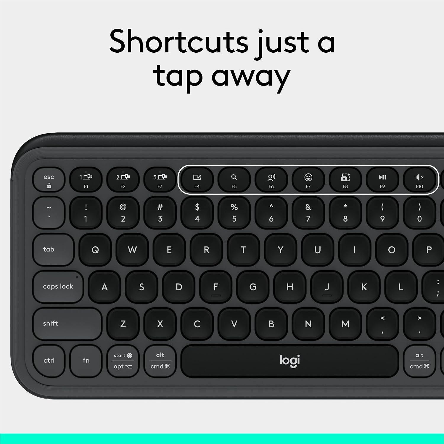 image:imageLogitech POP ICON Wireless Keyboard and Mouse Combo Graphite LimeGraphite White
