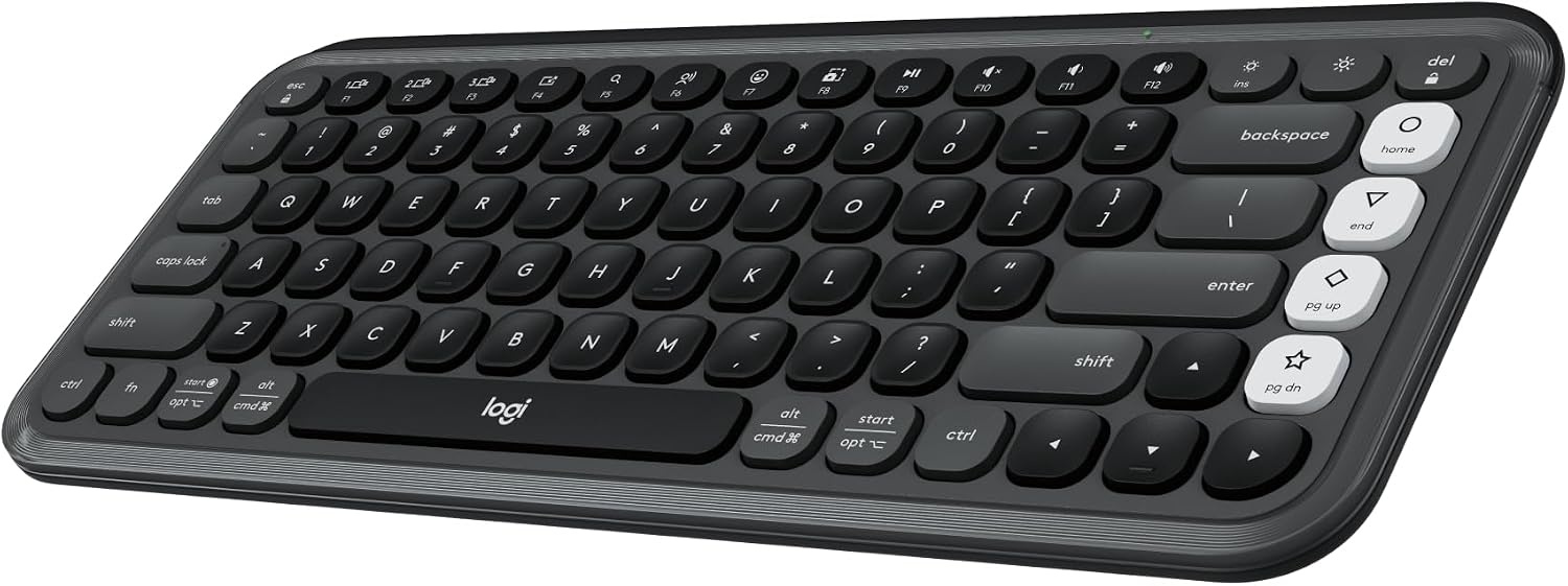 image:imageLogitech POP ICON Wireless Keyboard and Mouse Combo Graphite LimeGraphite White