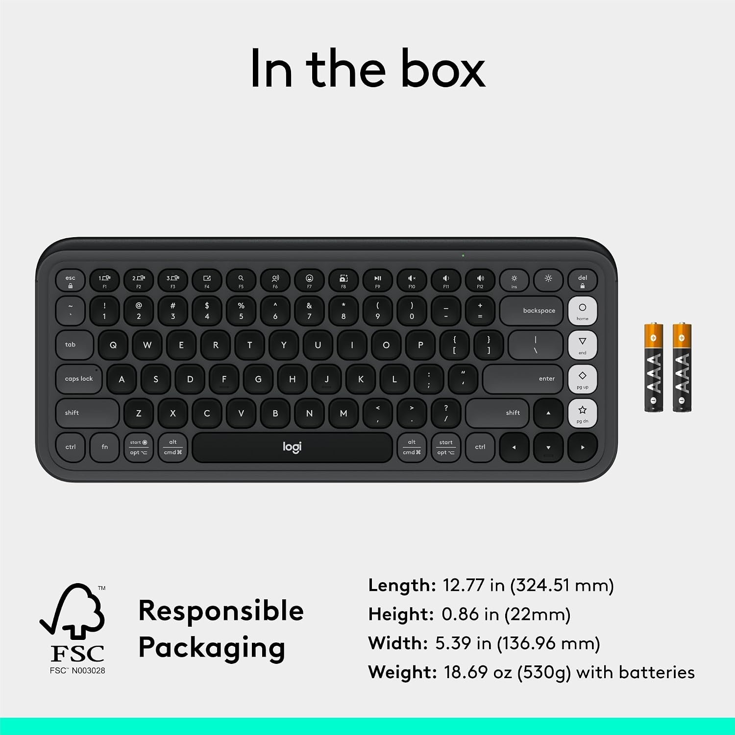image:imageLogitech POP ICON Wireless Keyboard and Mouse Combo Graphite LimeGraphite White
