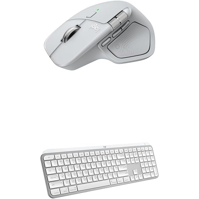 image:imageLogitech MX Master 4 for Mac Ergonomic Bluetooth Mouse with Advanced Performance Haptic Feedback UltraFast Scrolling USBC Charging MacOS iPadOS Windows  White SilverWhite Silver