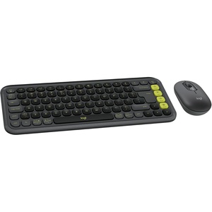 Logitech POP ICON Wireless Keyboard and Mouse Combo – Graphite Lime(Graphite Lime)