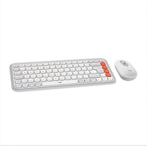 Logitech POP ICON Wireless Keyboard and Mouse Combo – Graphite Lime(White Orange)