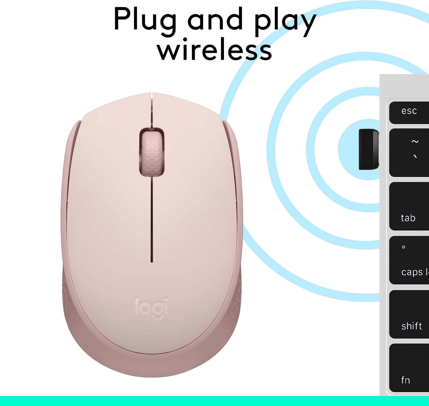 Logithec Mouse Wireless Logitech M170 Compact Ambidextrous 2.4 GHz Wireless Mouse – Rose(Rose ...